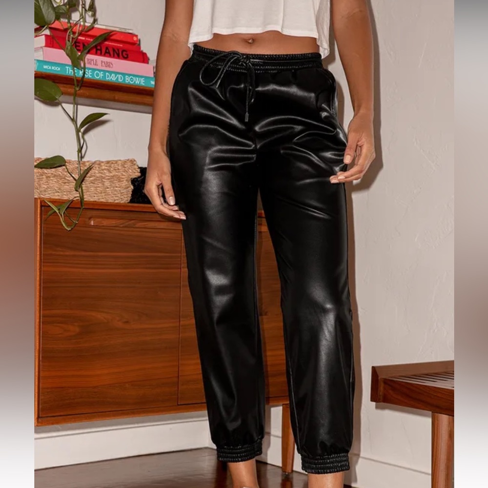 Lulus vegan leather joggers